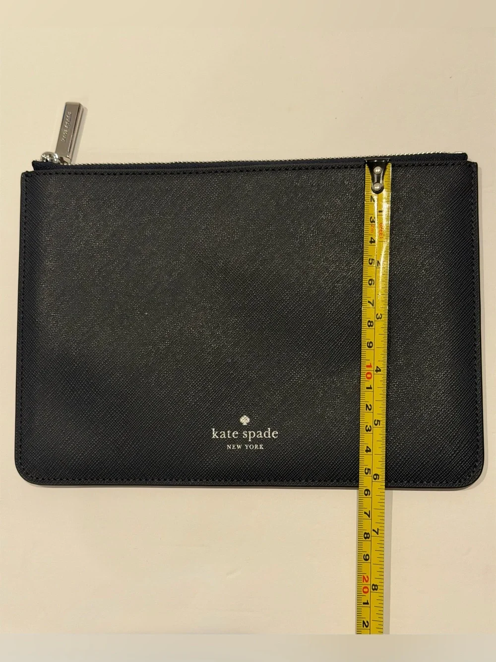 Kate Spade dark navy Saffiano Leather Zip Pouch clutch wallet